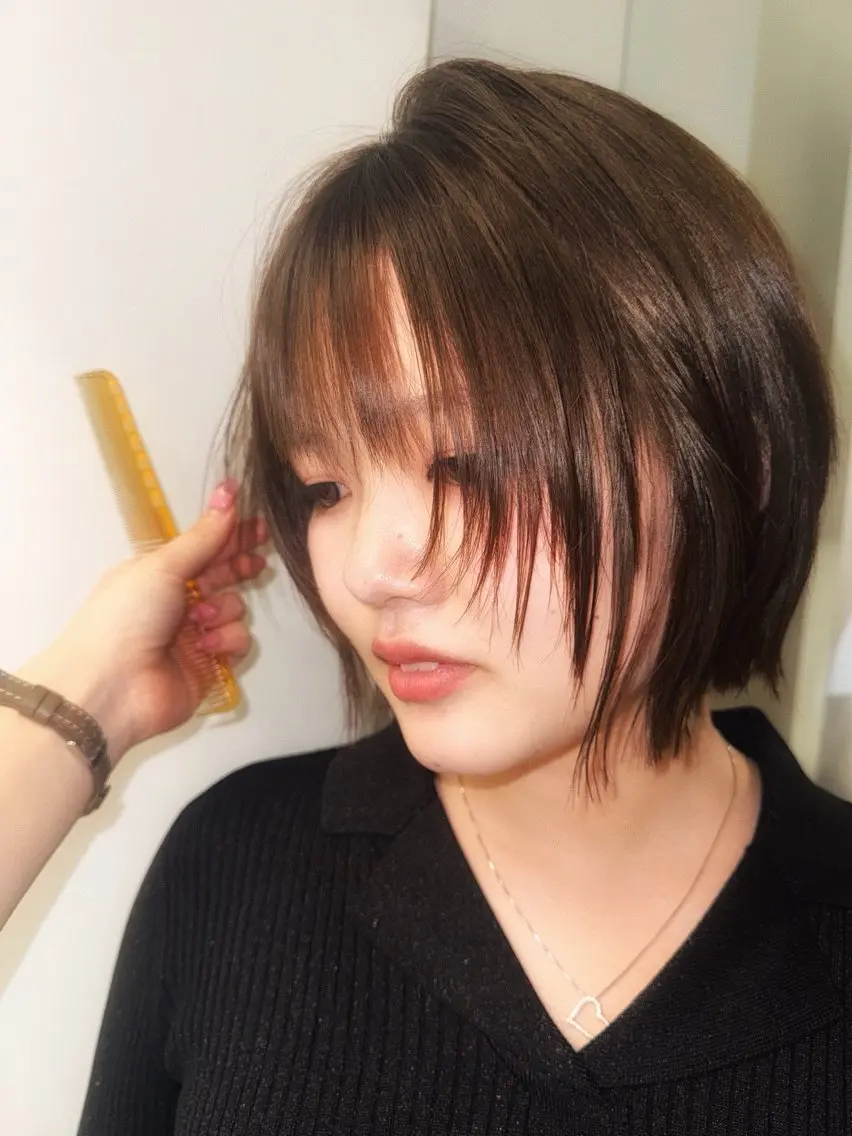 ミディアム カラー パーマ ミディアムパーマ カット 縮毛矯正 saki|パーマ ボブパーマ.メンズのヘアスタイル