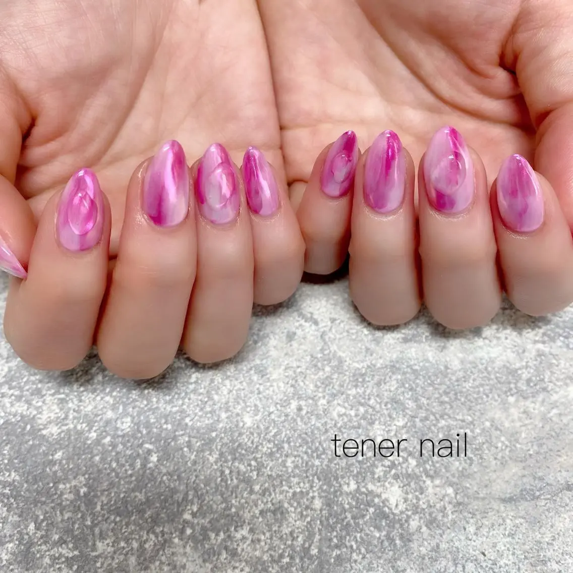 ネイル オーロラネイル ピンク テネルネイル tener nailのネイルデザイン