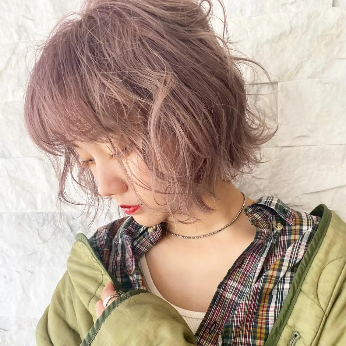 ショート カラー ヘアアレンジ 福岡似合わせレイヤー /ウルフ/ハイトーンのヘアスタイル