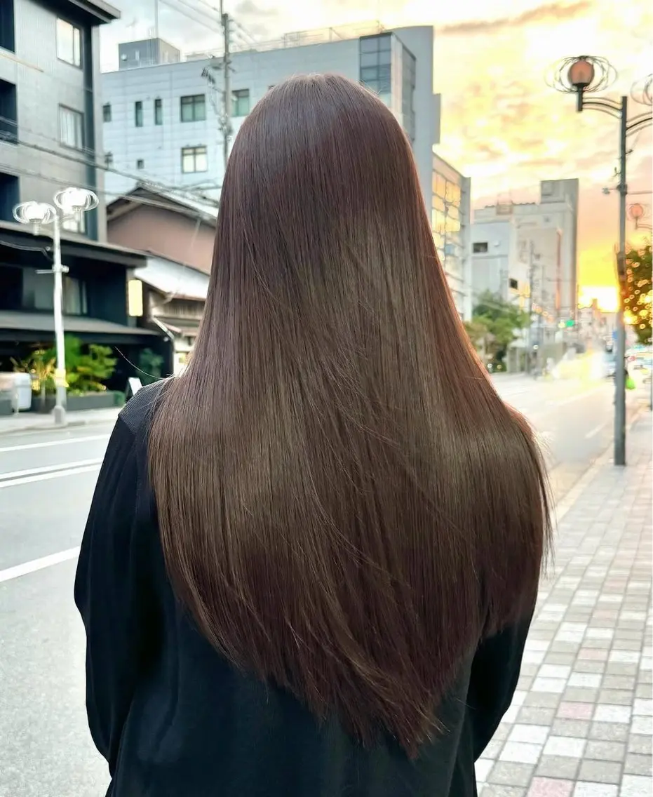 ロング カラー ヘアカラー 縮毛矯正 京都/透明感カラー/ レイヤー/森本 那比のヘアスタイル