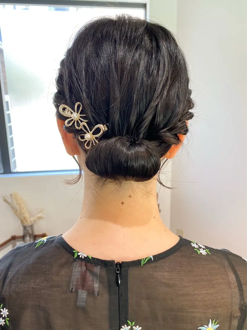 ミディアム ヘアアレンジ ヘアセット 🌼髪質改善･アレン ジ･レイヤー🌼のヘアスタイル