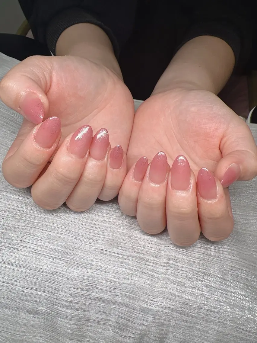 ネイル 長さ出し グラデーション 卒業式 キラキラネイル マグネットネイル ハンドネイル Lee Nailsのネイルデザイン
