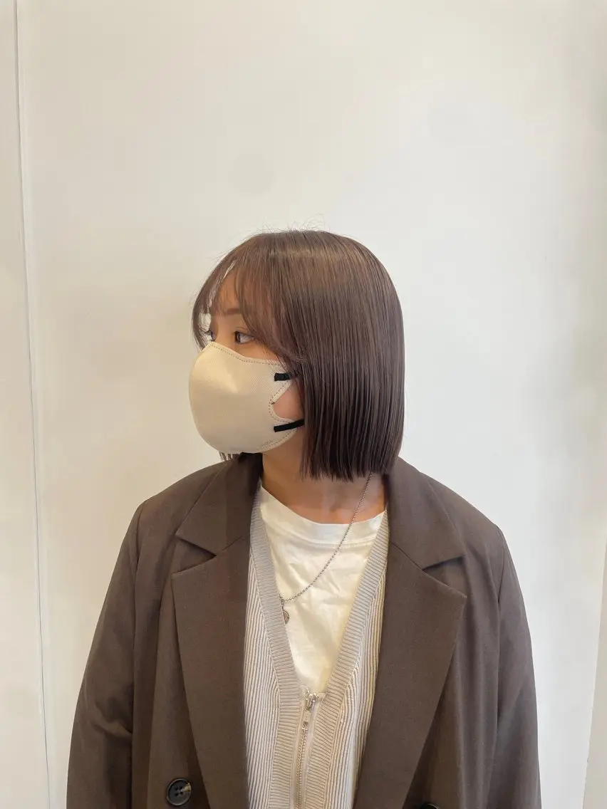 ミディアム カラー ベージュカラー ヘーゼル カット ヘアカラー ナチュラルカラー 児玉優香のヘアスタイル
