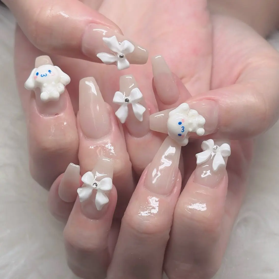ネイル ロングネイル マグネットネイル リボン 夏ネイル スーパーロングネイル Hani Nail XUKAのネイルデザイン