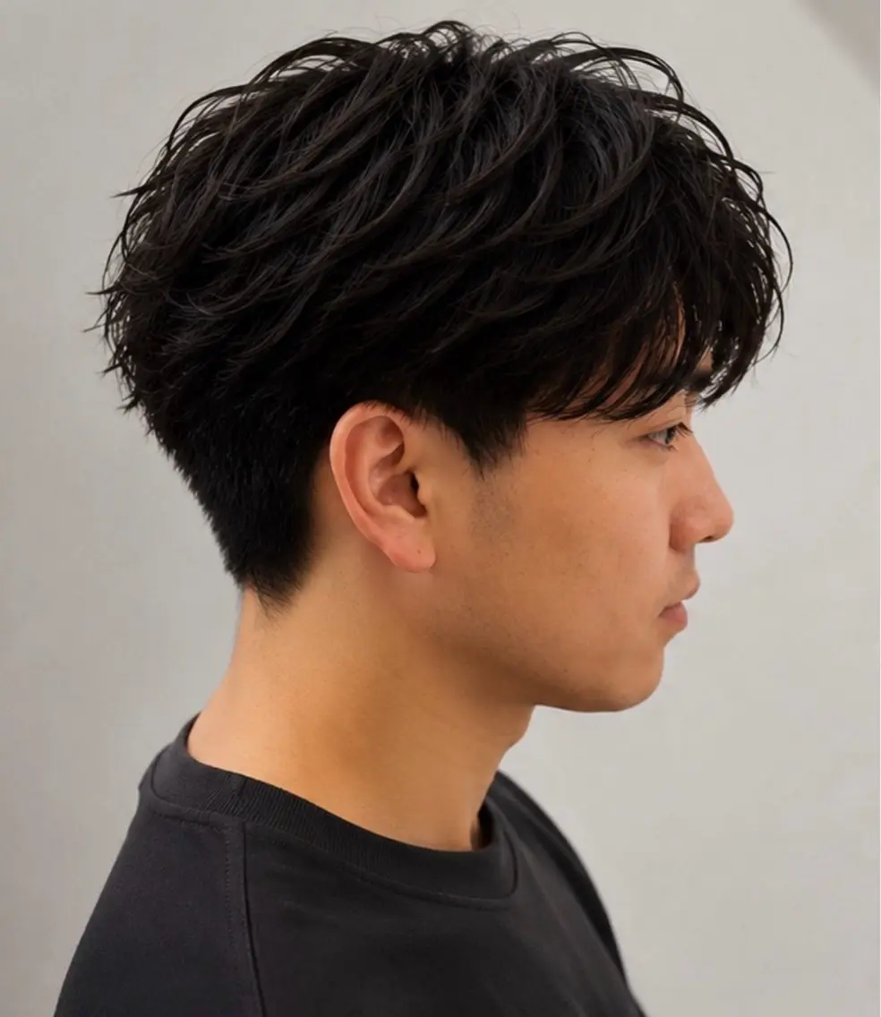 パーマ メンズ ビジネス メンズパーマ カット パーマ 船橋駅フェザーパーマ ニュアンスパーマ保立のヘアスタイル