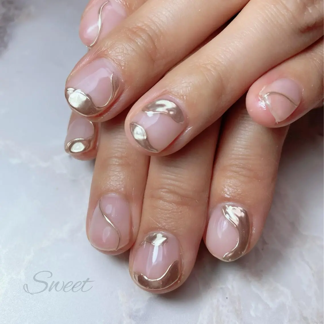 ネイル アートネイル ミラーネイル sweet 仲野陽子のネイルデザイン