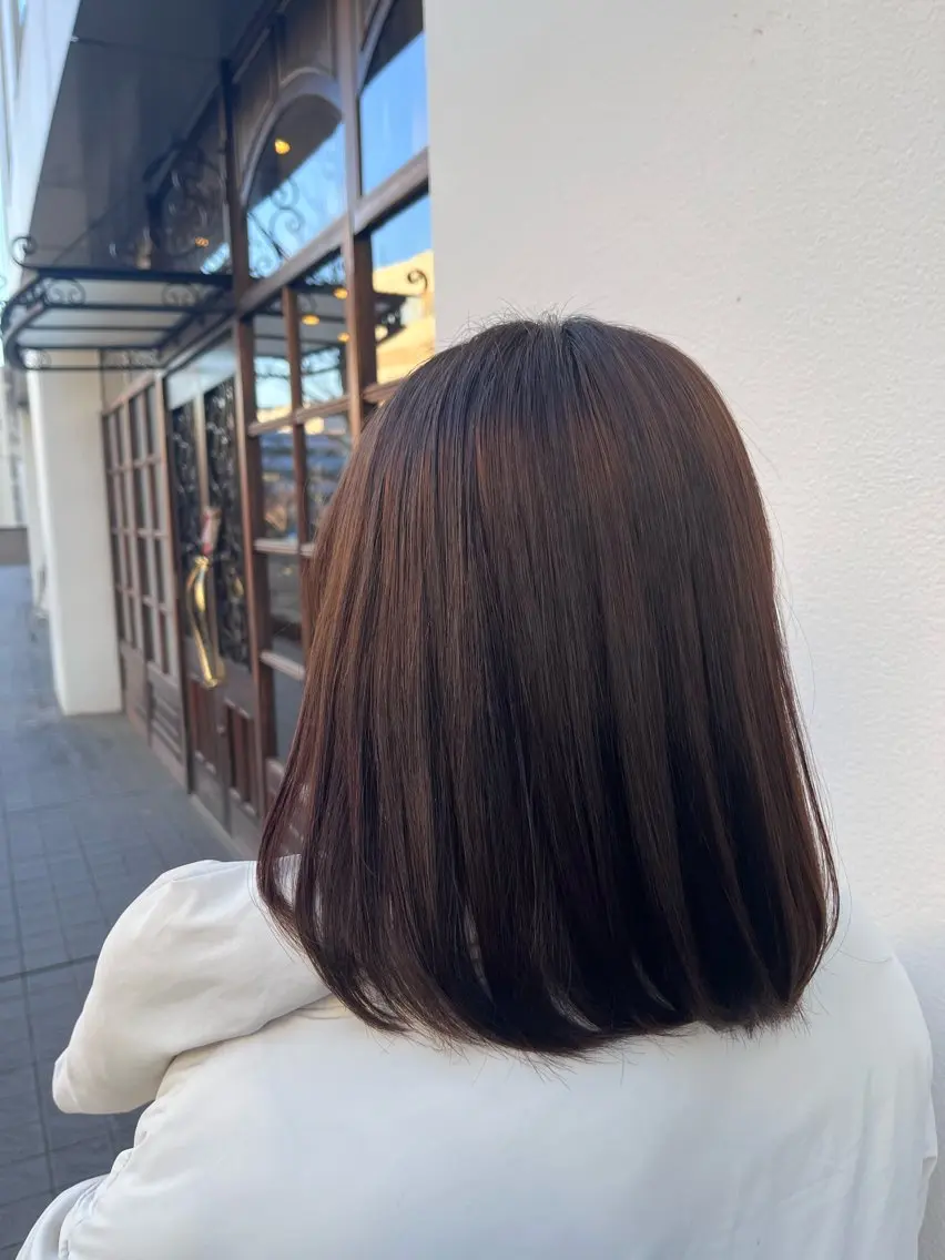 ミディアム カラー カット ヘアカラー 縮毛矯正／艶カラー アオキタイキのヘアスタイル