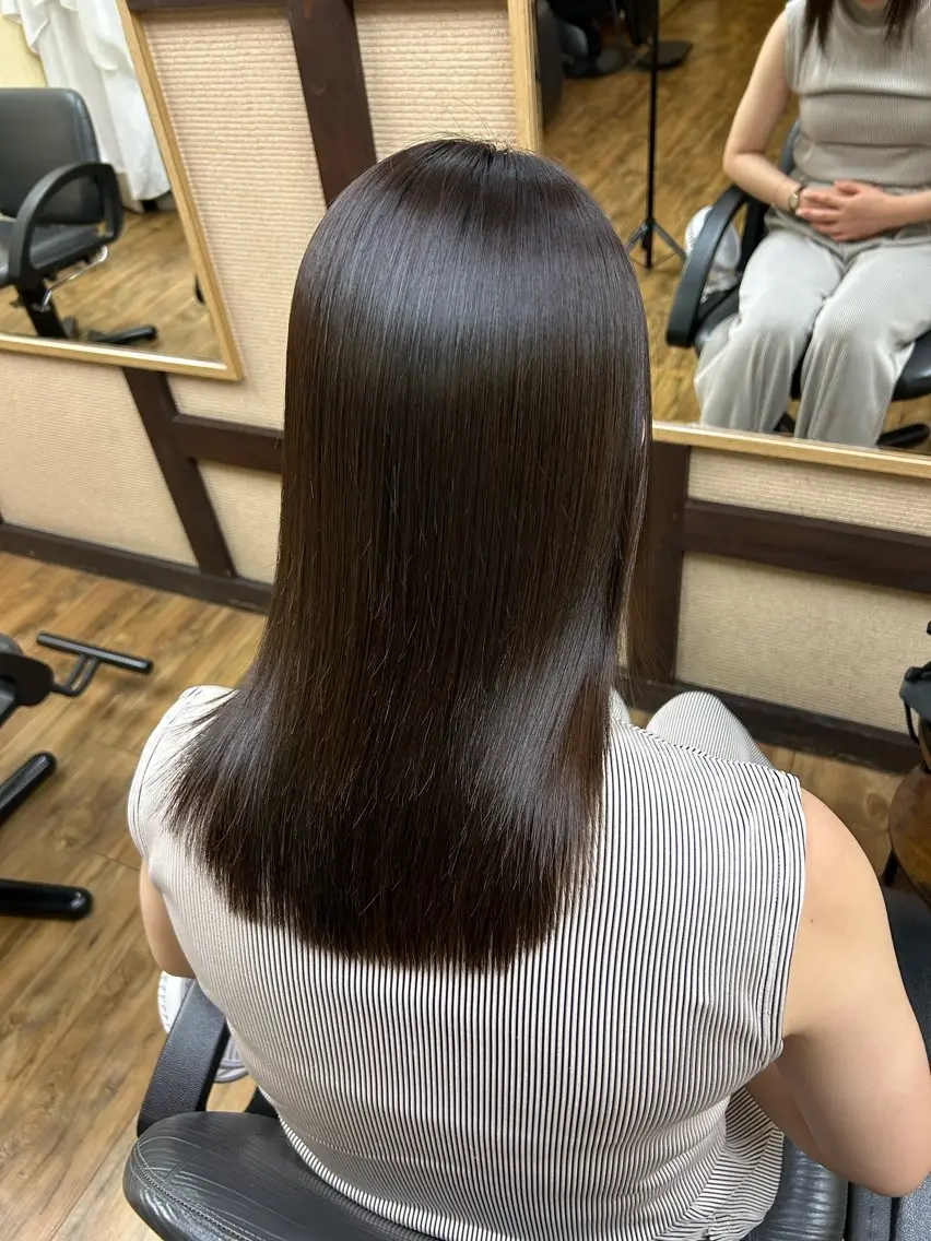 ロング パーマ 髪質改善 縮毛矯正 みやたゆうき 髪質改善講師のヘアスタイル