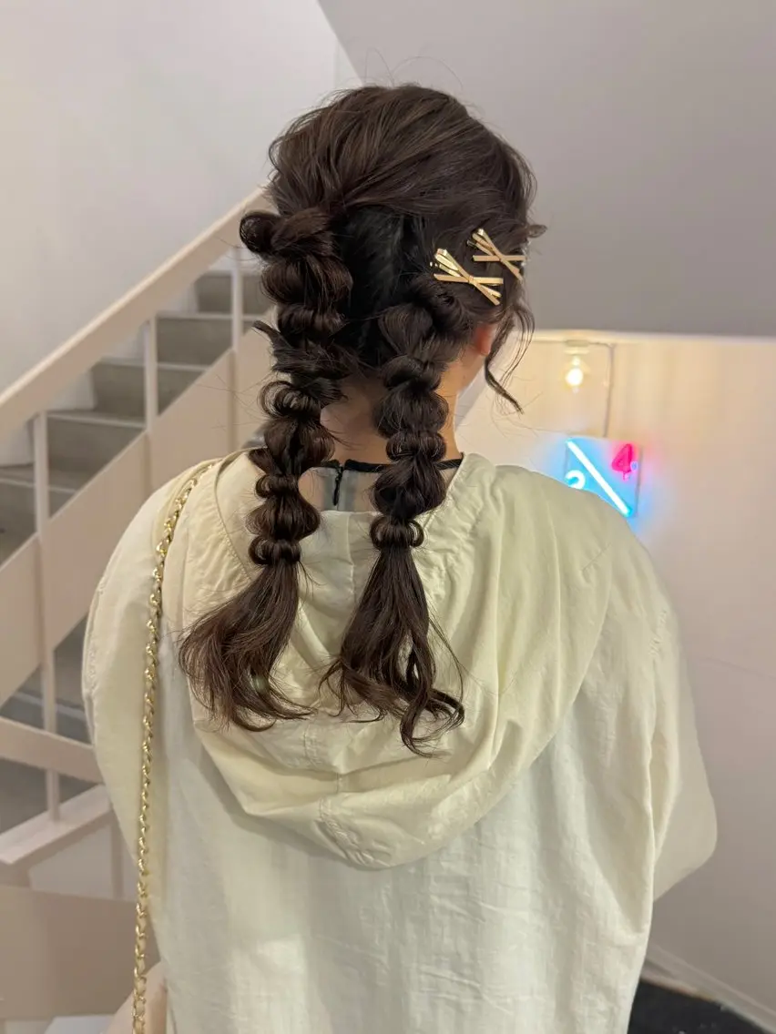 セミロング ヘアアレンジ 結婚式・ブライダル 浴衣 ヘアセット 谷川 未来のヘアスタイル