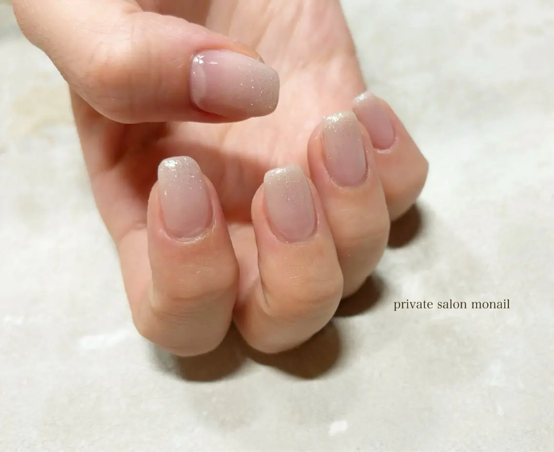 ネイル グラデーション ラメ(グリッター) ハンドネイル nail salon monailのネイルデザイン