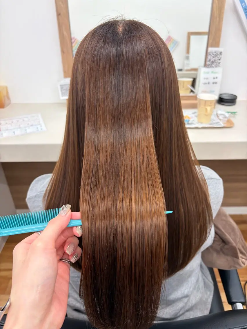 ロング 縮毛矯正 縮毛矯正 鈴木 陽菜のヘアスタイル