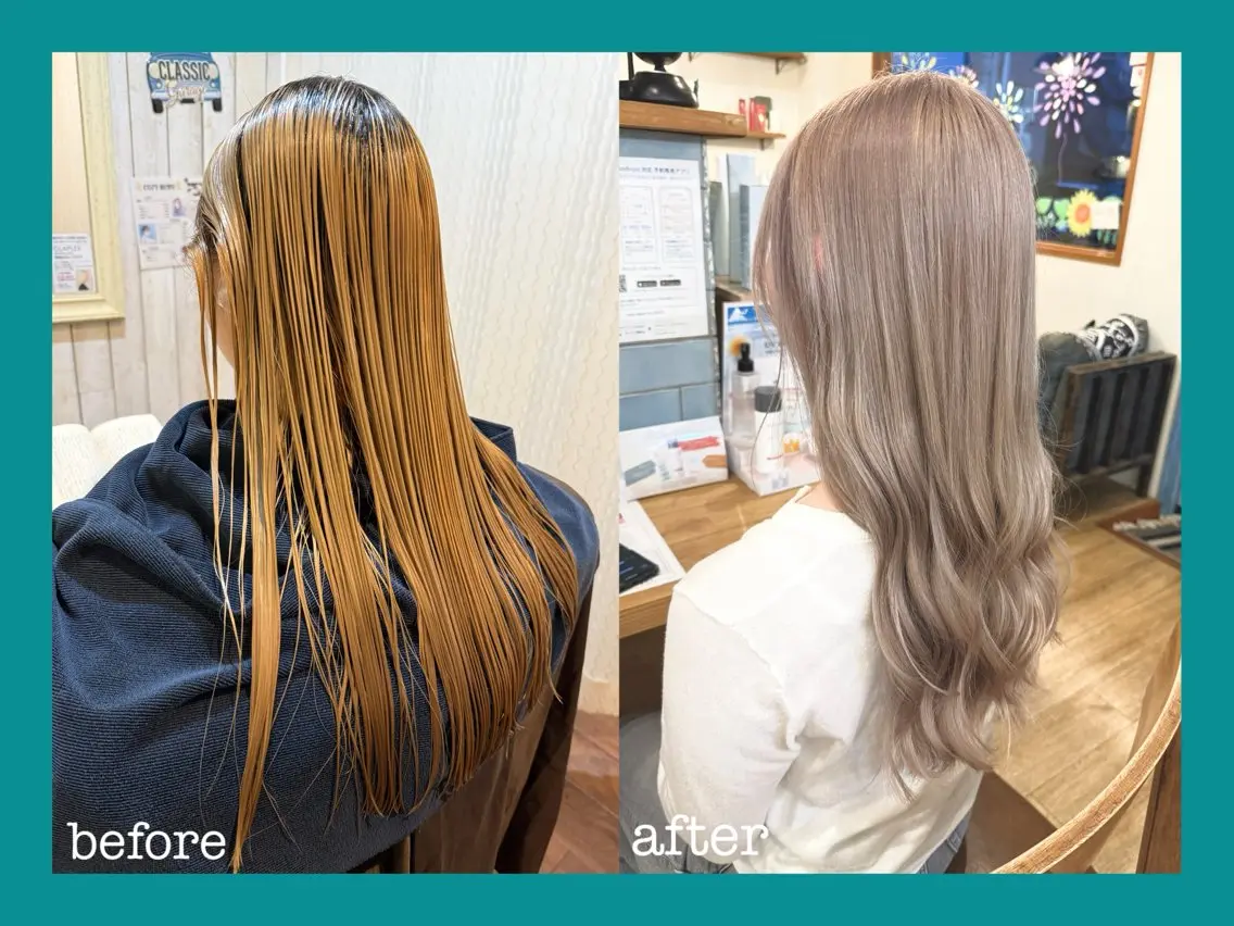 【髪質改善Lv★★★☆☆】似合わせカット✂️+Wカラー🌈+超高濃度水素ケア🫧の写真