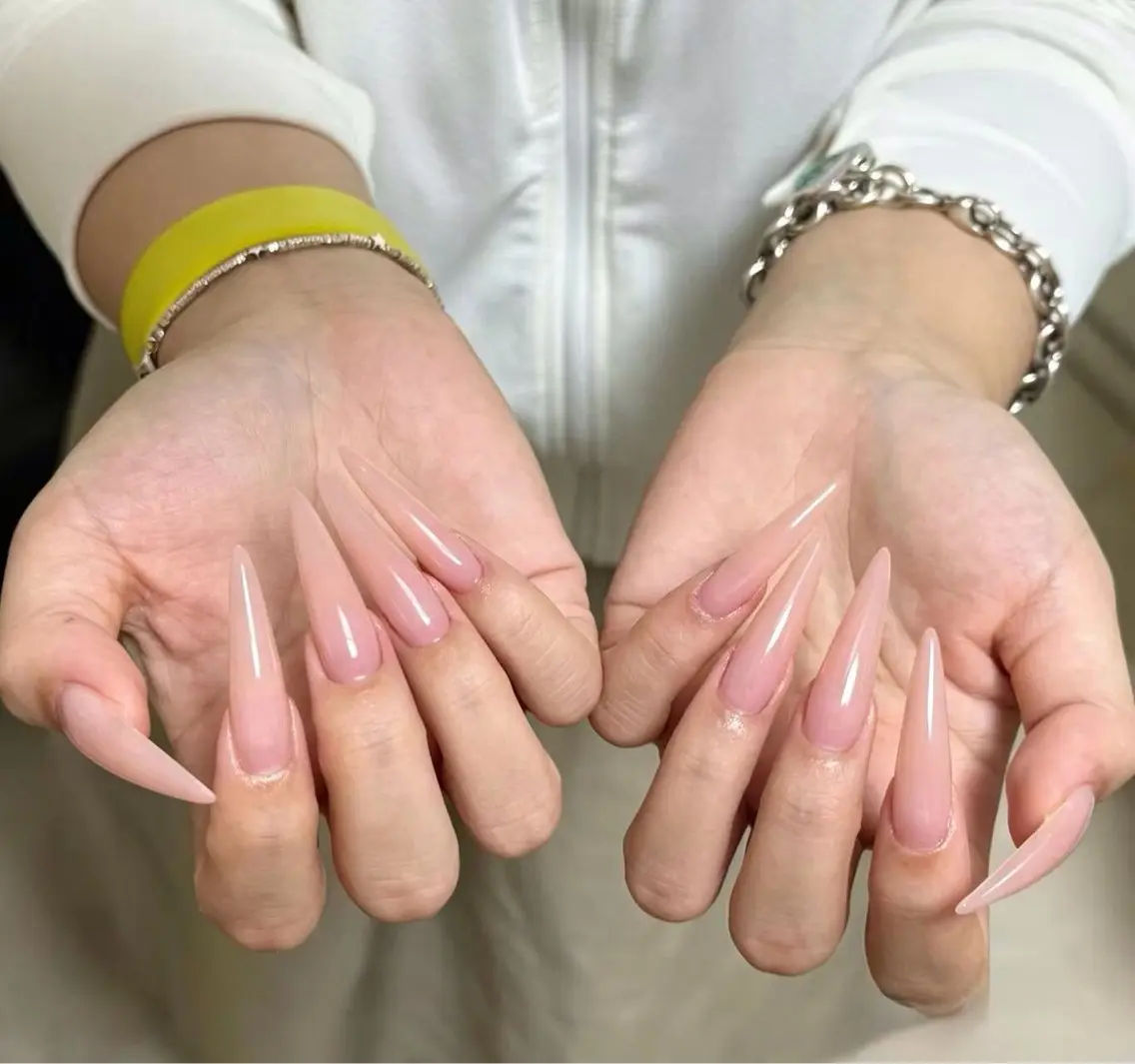 ネイル 長さ出し フラッシュネイル フレンチネイル ジェルネイル マグネットネイル ハンドネイル 小雨 Nail Studio・168のネイルデザイン