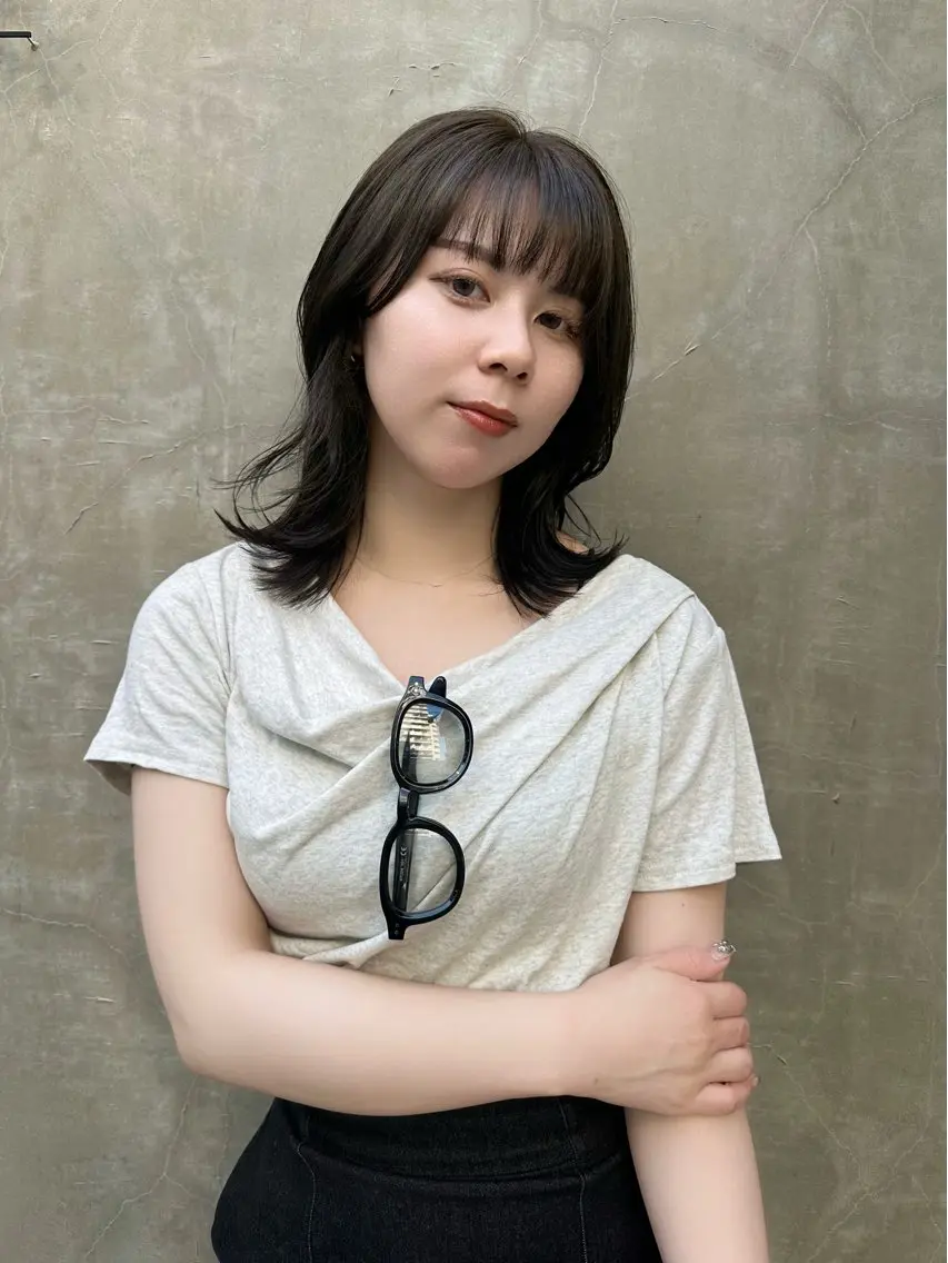 ミディアム ミディアムレイヤー 韓国風ヘア レイヤーカット カット ヘアカラー トリートメント sato ayaka |透明感カラー🫧のヘアスタイル