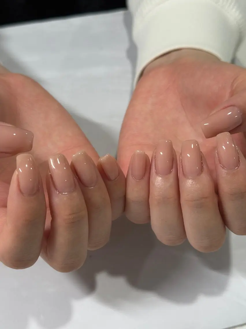 ネイル ジェルネイル ニュアンスネイル オフィスネイル ワンカラーネイル パラジェル tete nailstudioのネイルデザイン
