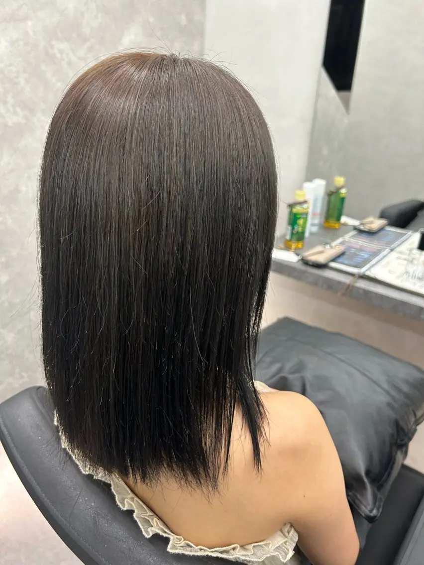 ミディアム カラー ブラウンカラー ミント しゅうと/ 透明感カラー/心斎橋のヘアスタイル