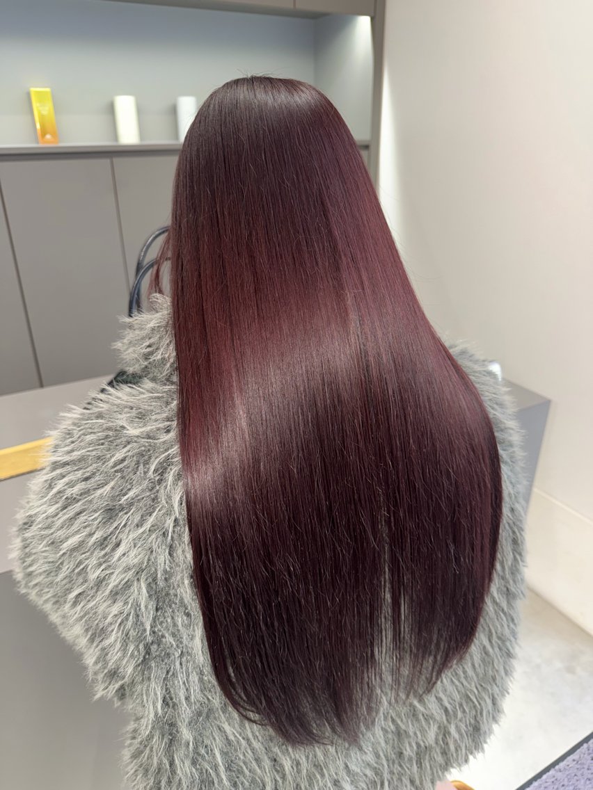 ロング カラー ブリーチ ラベンダーカラー ラベンダーピンク ブリーチなしカラー ピンクカラー 中田 恋歌のヘアスタイル