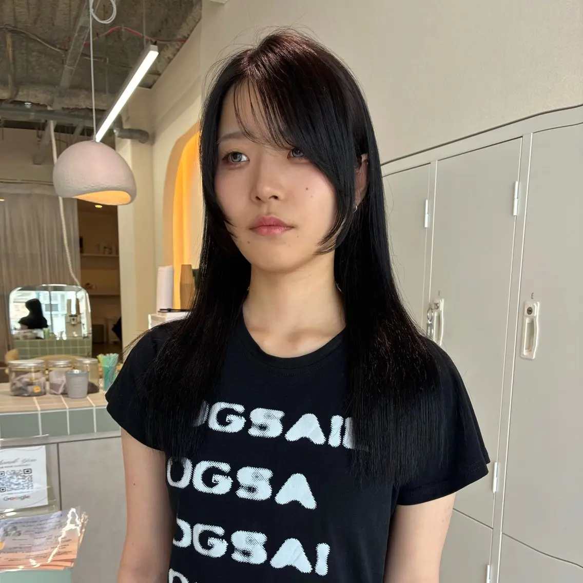 ロング 韓国風ヘア レイヤーカット カット ヘアカラー トリートメント newi広島 tomokaのヘアスタイル