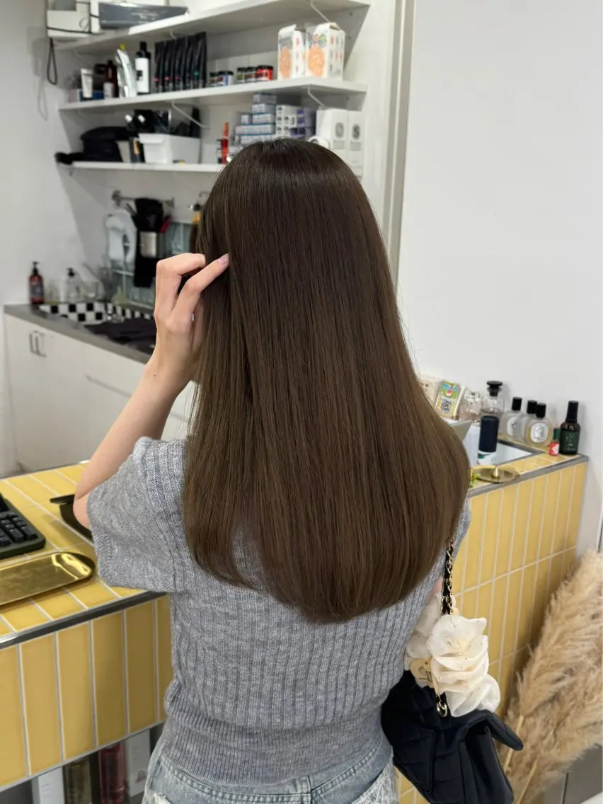 ロング カラー パーマ 縮毛矯正 トリートメント 髪質改善カラー♡/ 縮毛矯正/珠貴のヘアスタイル