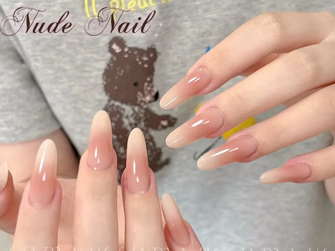 ネイル チークネイル 長さ出し フットネイル フレンチネイル ジェルネイル ハンドネイル Nude もりのネイルデザイン