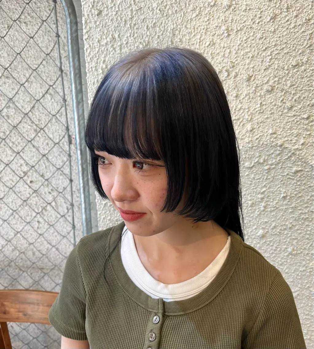 セミロング カラー ヘアアレンジ カット ヘアカラー トリートメント 🍀透明感カラー×垢 抜けボブ リクト💥のヘアスタイル