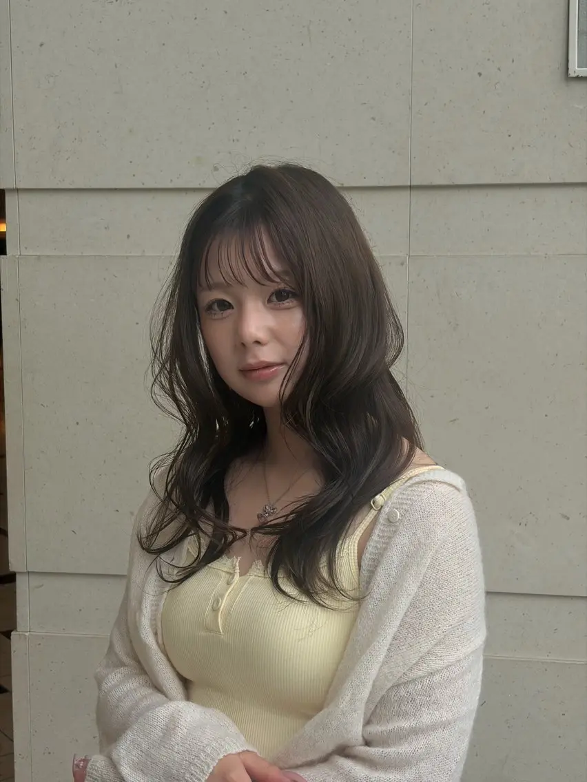 カラー ブラウンカラー 竹井 麗愛のヘアスタイル