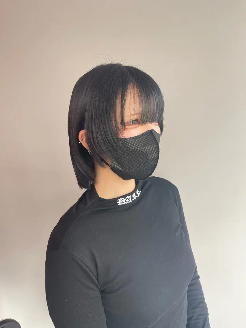 ショート カラー 黒髪 ショートヘア ウルフカット カット ヘアカラー トリートメント 高品質シールエクステ /艶髪/HIROのヘアスタイル