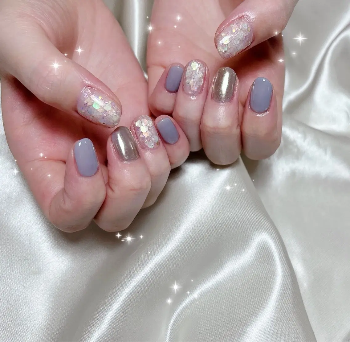 ネイル ミラーネイル ハンドネイル FLARE NAIL フレアネイルのネイルデザイン