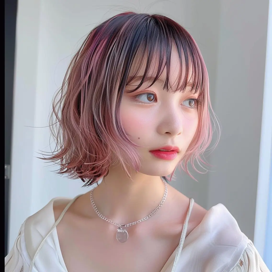 ショート カラー ボブ 髪質改善 ショートヘア 縮毛矯正 酸性ストレート カット レヴ　草加駅3分🌻 ✂️早朝深夜営業🌱のヘアスタイル