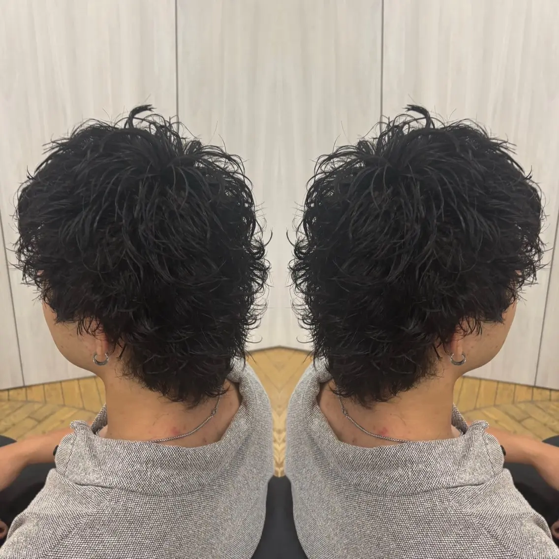 ショート パーマ メンズ 💎ハイトーン/艶 カラー モエカ💎のヘアスタイル