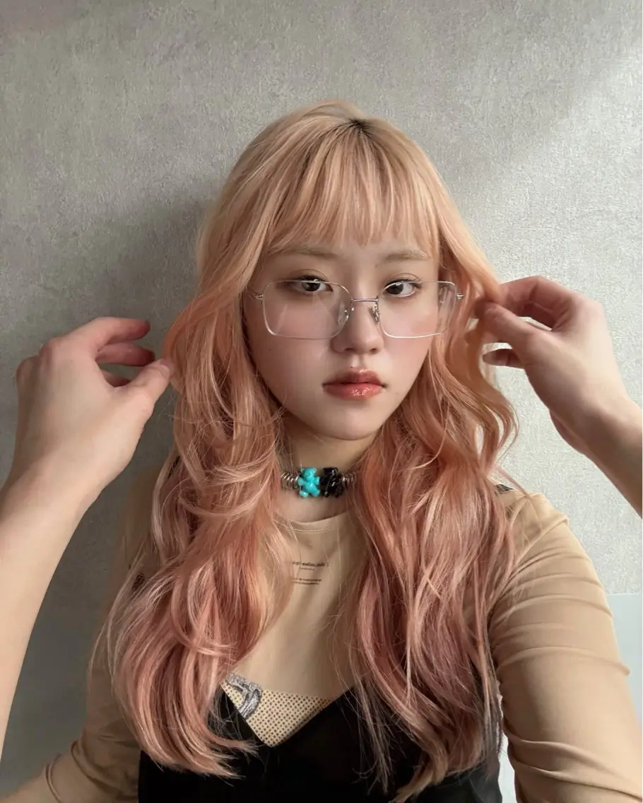 ロング カラー ブリーチ ハイトーンカラー レイヤーカット カット Yuta✂︎ 韓国レイヤー🪽のヘアスタイル
