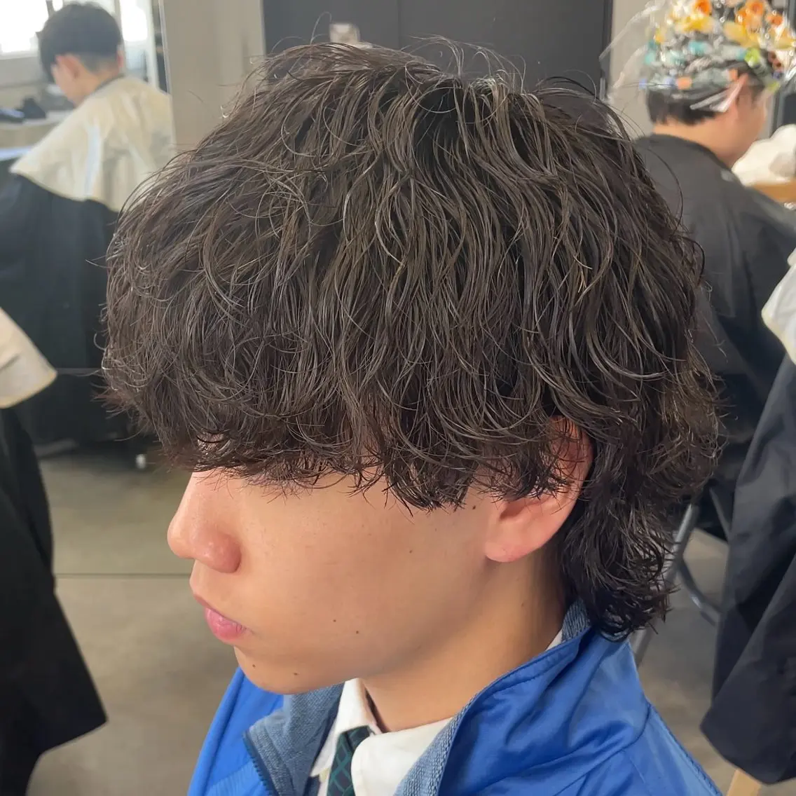 セミロング パーマ ヘアアレンジ メンズ fifth 石川 凪のヘアスタイル