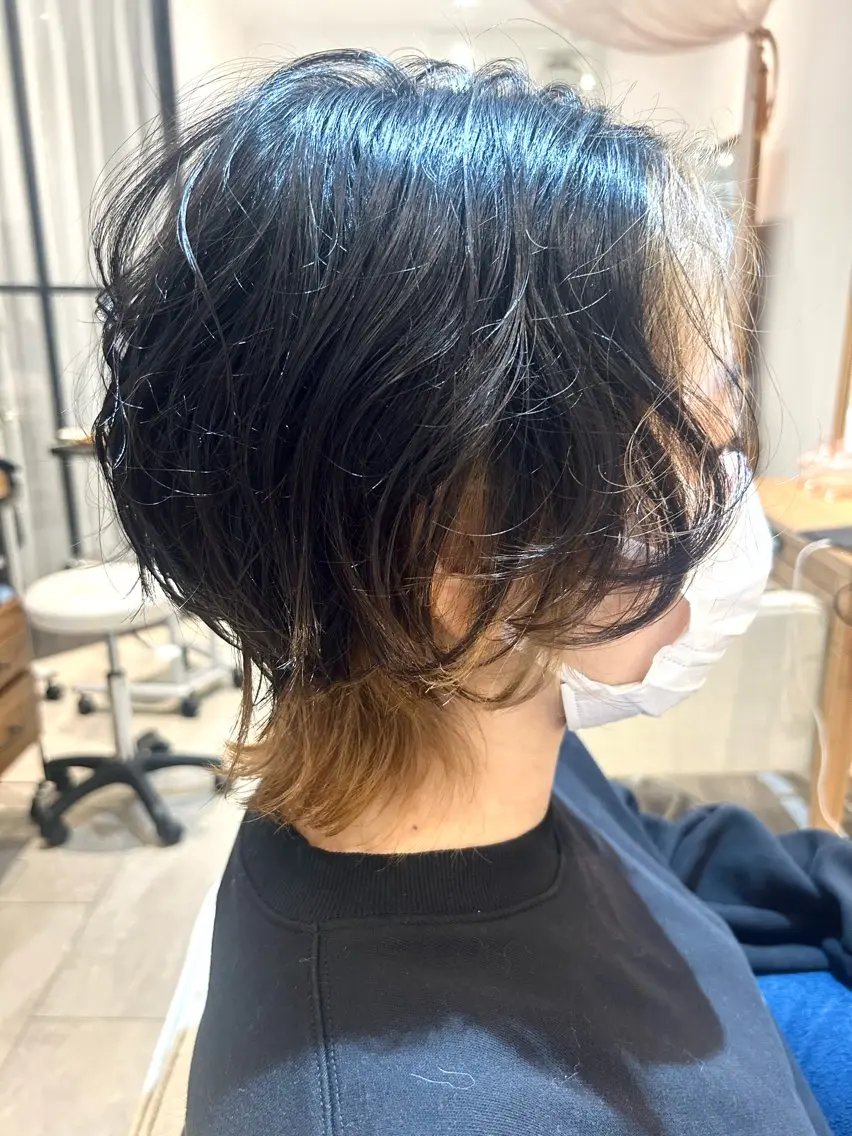 ショート カラー パーマ 大人の似合わせカット 髪質改善 ASUKAのヘアスタイル