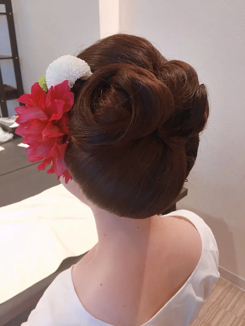 ヘアアレンジ 着物ヘア ヘアセット hair make もりした　ゆうのヘアスタイル