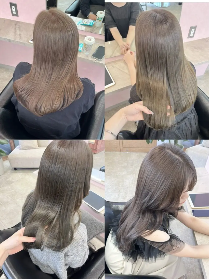 カラー ブリーチ 透明感カラー ブリーチなしカラー MATTY azusaのヘアスタイル
