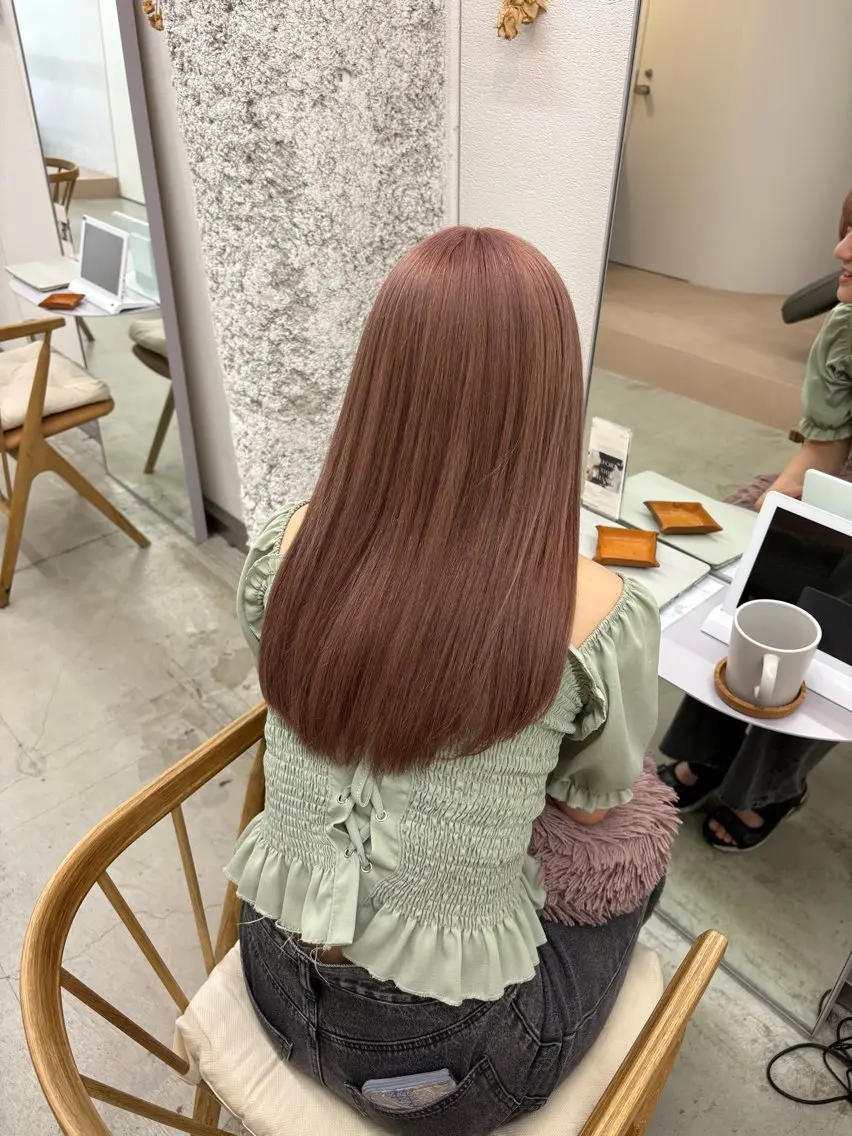 セミロング カラー ベージュカラー ピンクカラー カット ヘアカラー トリートメント NIKO/名古屋/ 髪質改善/艶髪のヘアスタイル