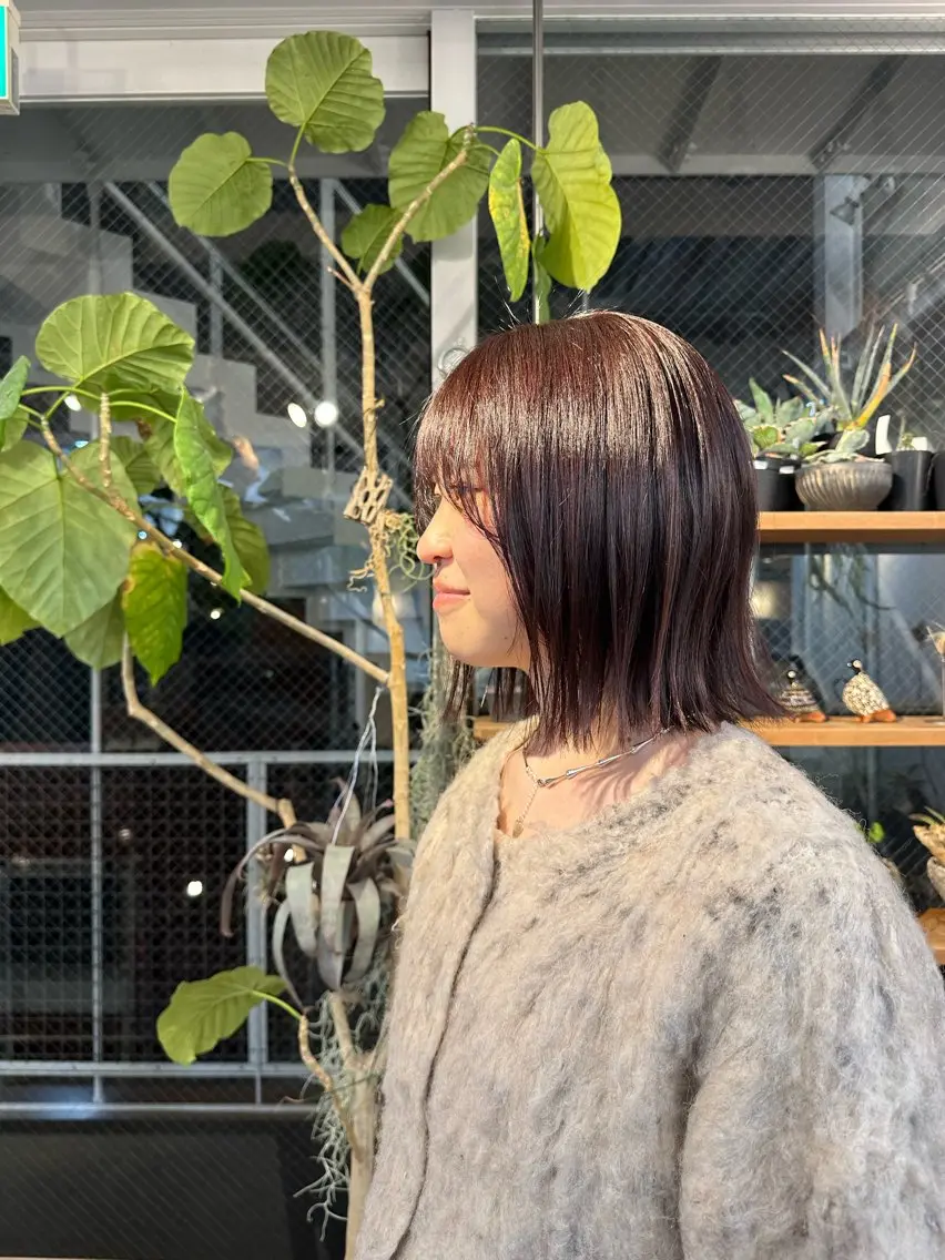 ミディアム カラー ヘアカラー トリートメント コミヤ ミズホのヘアスタイル