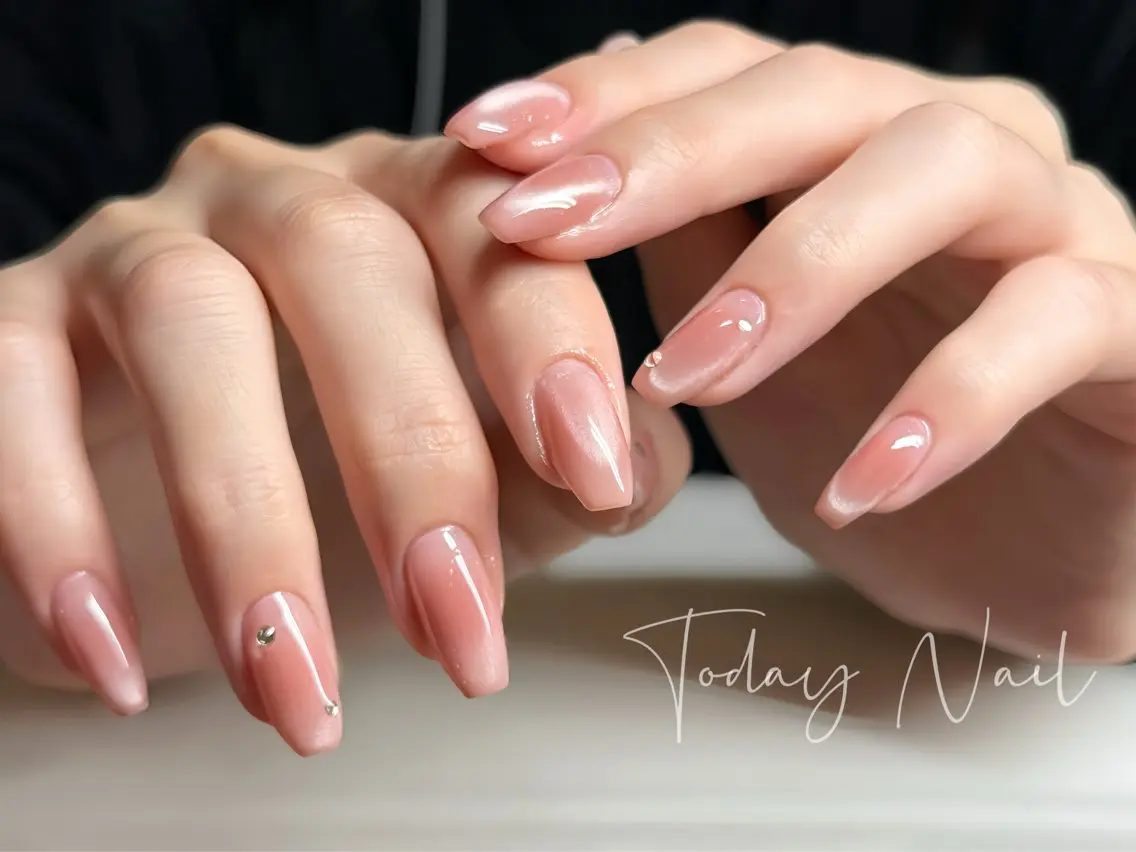 ネイル チークネイル ガーリー マグネットネイル シンプルネイル ハンドネイル りゅうToday Nailのネイルデザイン