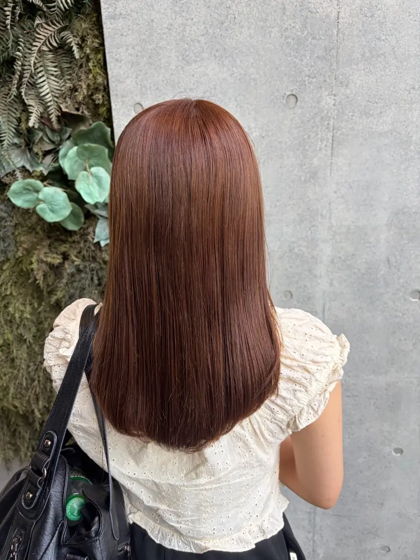 セミロング カラー ヘアカラー トリートメント 一目惚れ艶ハイトーン /艶カラー/しほのヘアスタイル