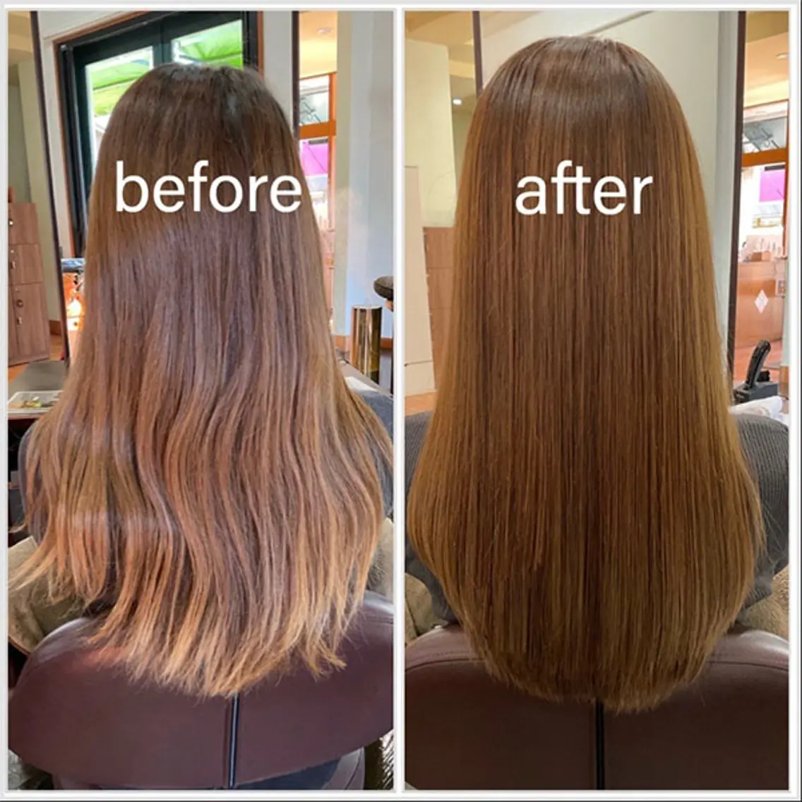 セミロング カラー カット ヘアカラー トリートメント La Ruelle 江曽島店/髪質改善のヘアスタイル