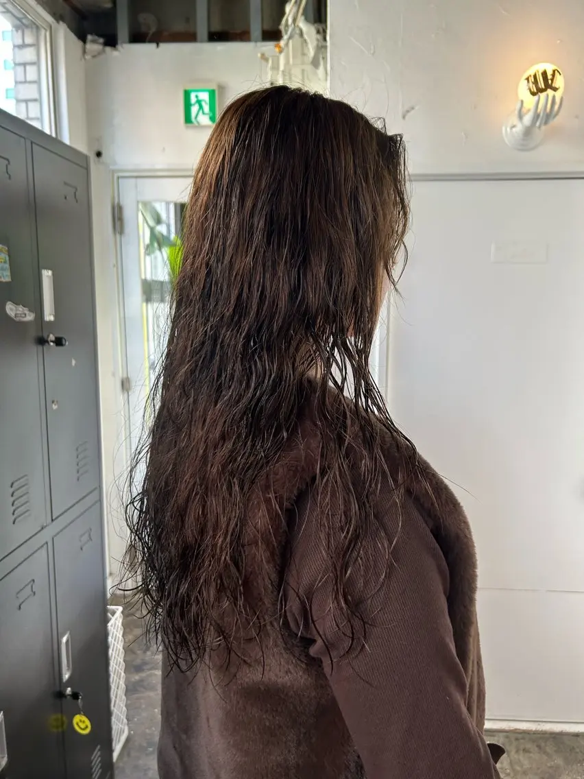 ロング カラー パーマ オリーブカラー ロング カット ヘアカラー パーマ maho/垢抜け カラーパーマメイクのヘアスタイル
