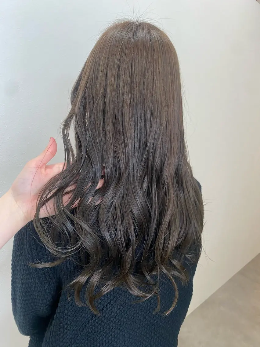 ロング アッシュ カット ヘアカラー 韓国風hair💕 Kanonのヘアスタイル