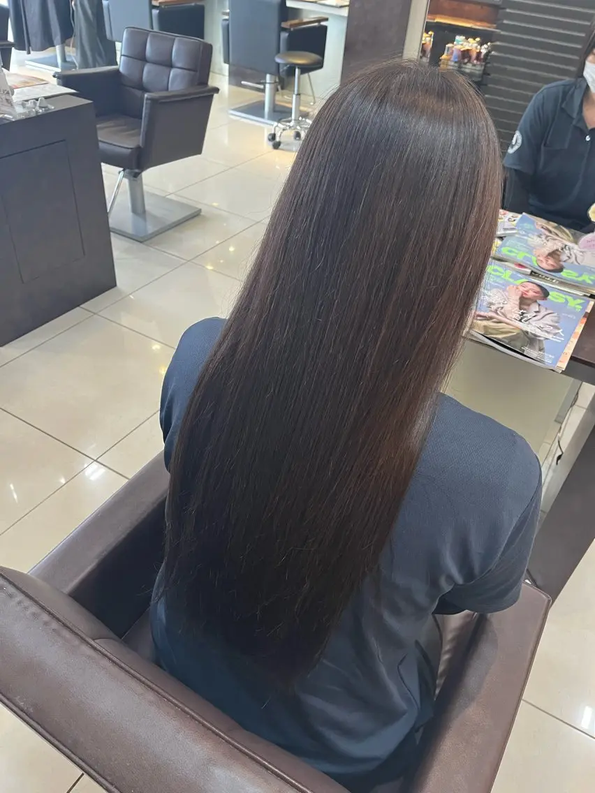 ロング カラー グレージュ ヘアカラー トリートメント 盛れるピンクカラー 🎀スパ　みき🎀のヘアスタイル