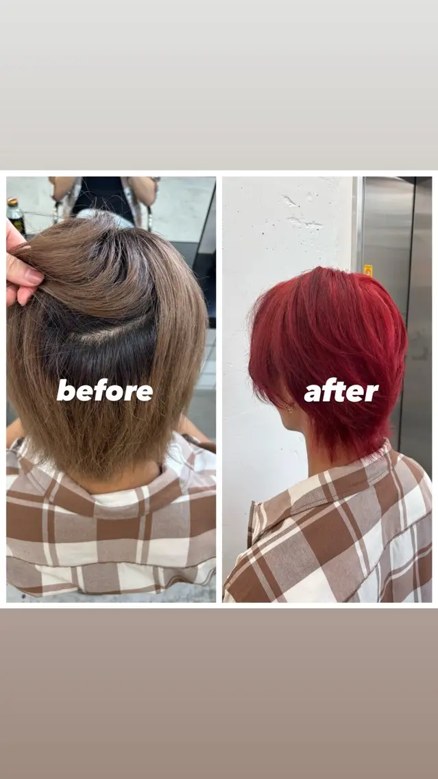 カラー メンズ レッドカラー 🌼あいり🌼 JILLSTUDIOのヘアスタイル