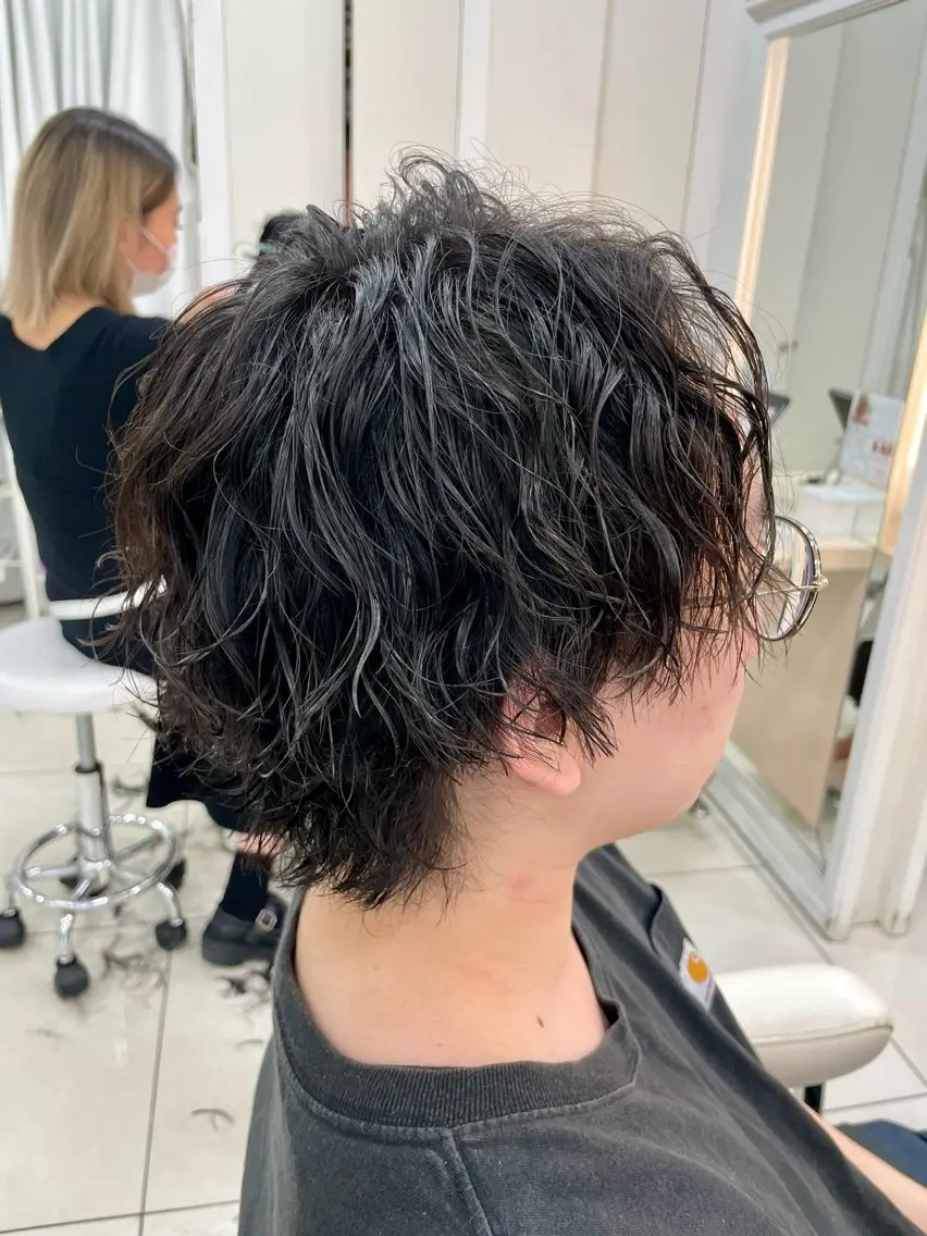 パーマ メンズ カット パーマ 伊佐 愛のヘアスタイル