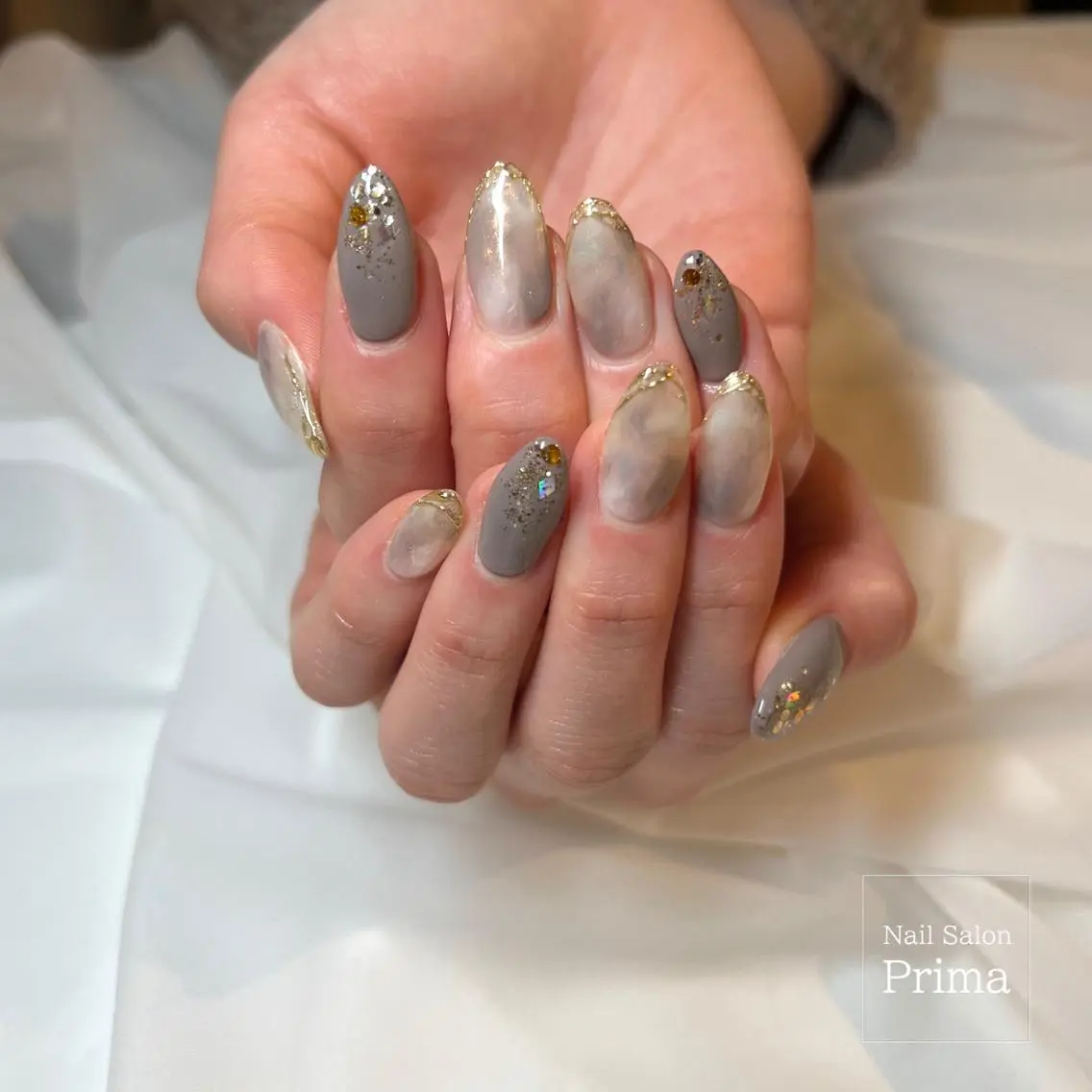 セミロング ネイル 長さ出し SalonPrima Nail & Eyeのネイルデザイン