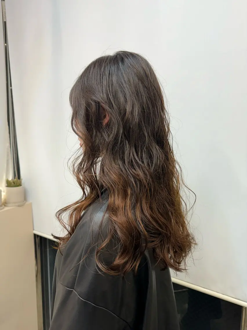 ロング カラー パーマ カット ヘアカラー パーマ 早瀬裕之 パーマのヘアスタイル