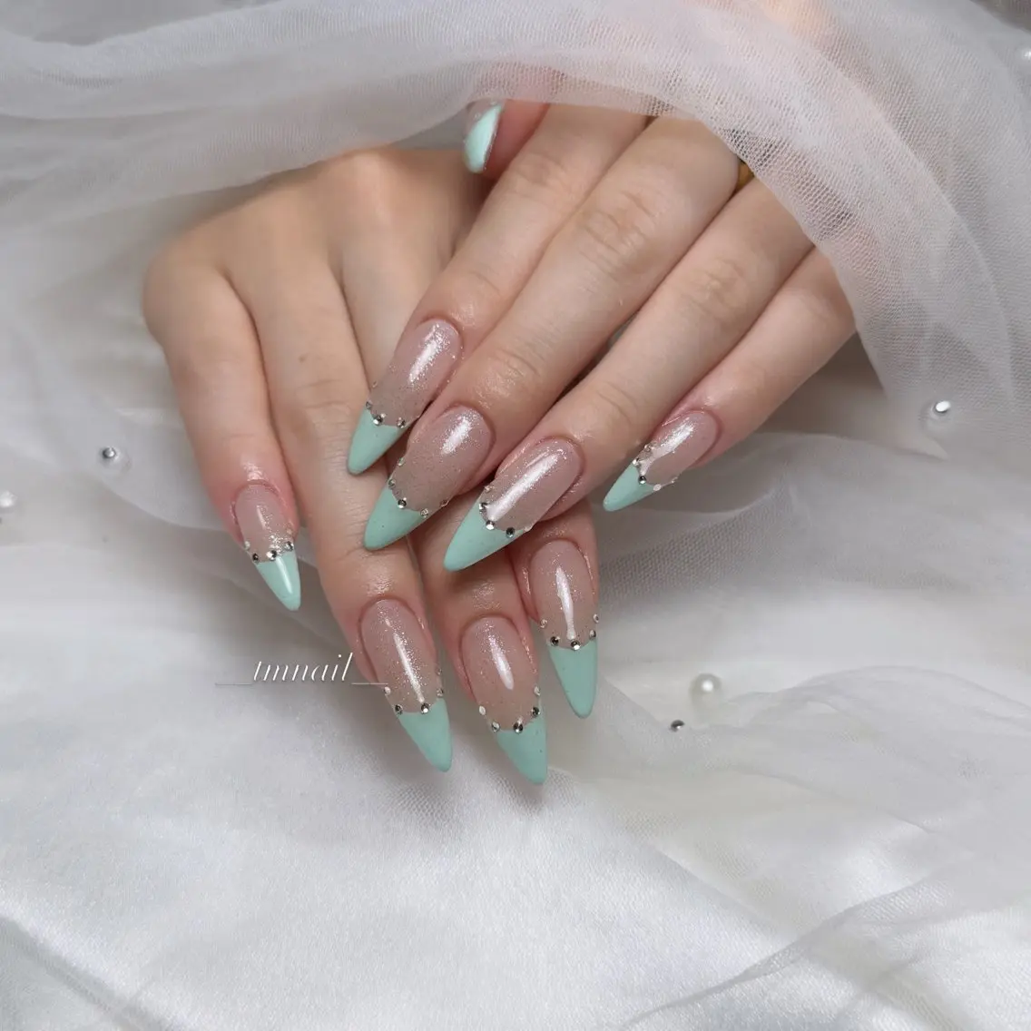 ロング 韓国風ヘア ハンドネイル 💅Tmnail Misoraのネイルデザイン