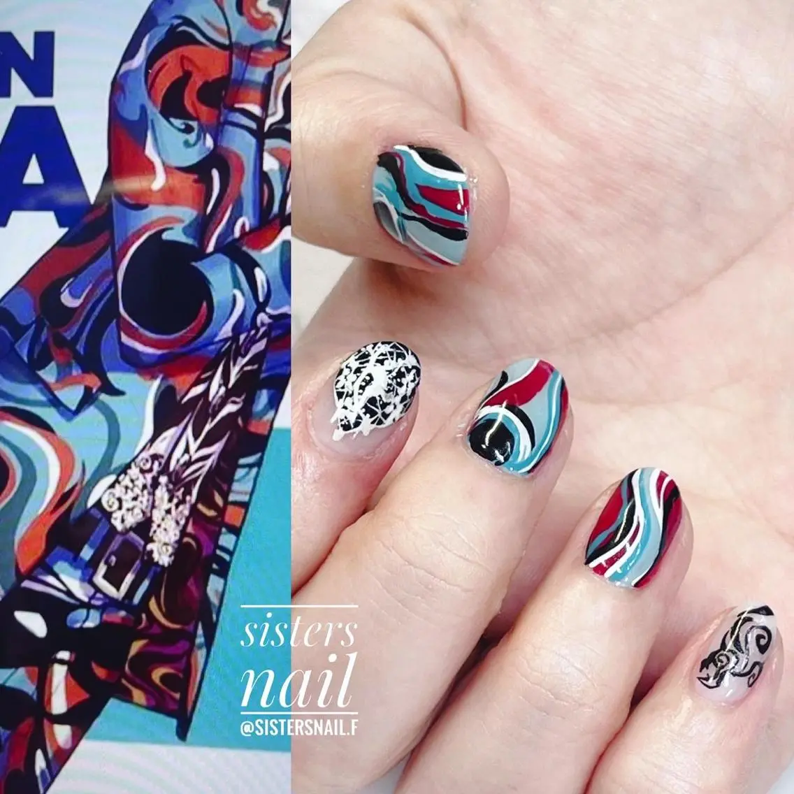 ネイル アートネイル レース sisters nail.fのネイルデザイン