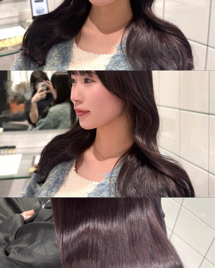 ロング カラー ブリーチ ラベンダーカラー ブリーチなしカラー ヘアカラー トリートメント 表参道♡暗髪♡ 艶カラー♡アユミのヘアスタイル